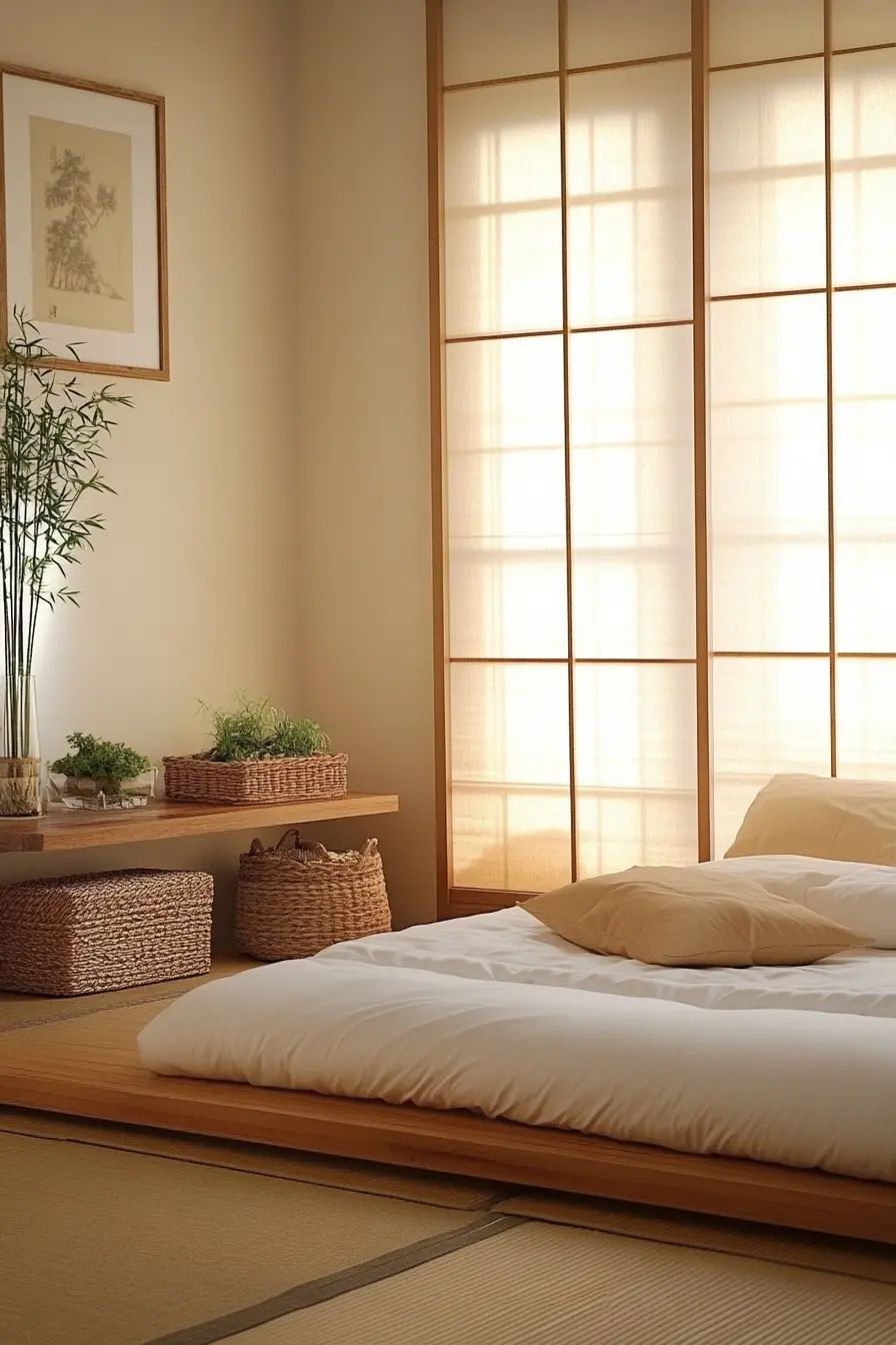 Achieve Tranquility with a Japanese Inspired Minimalist Bedroom