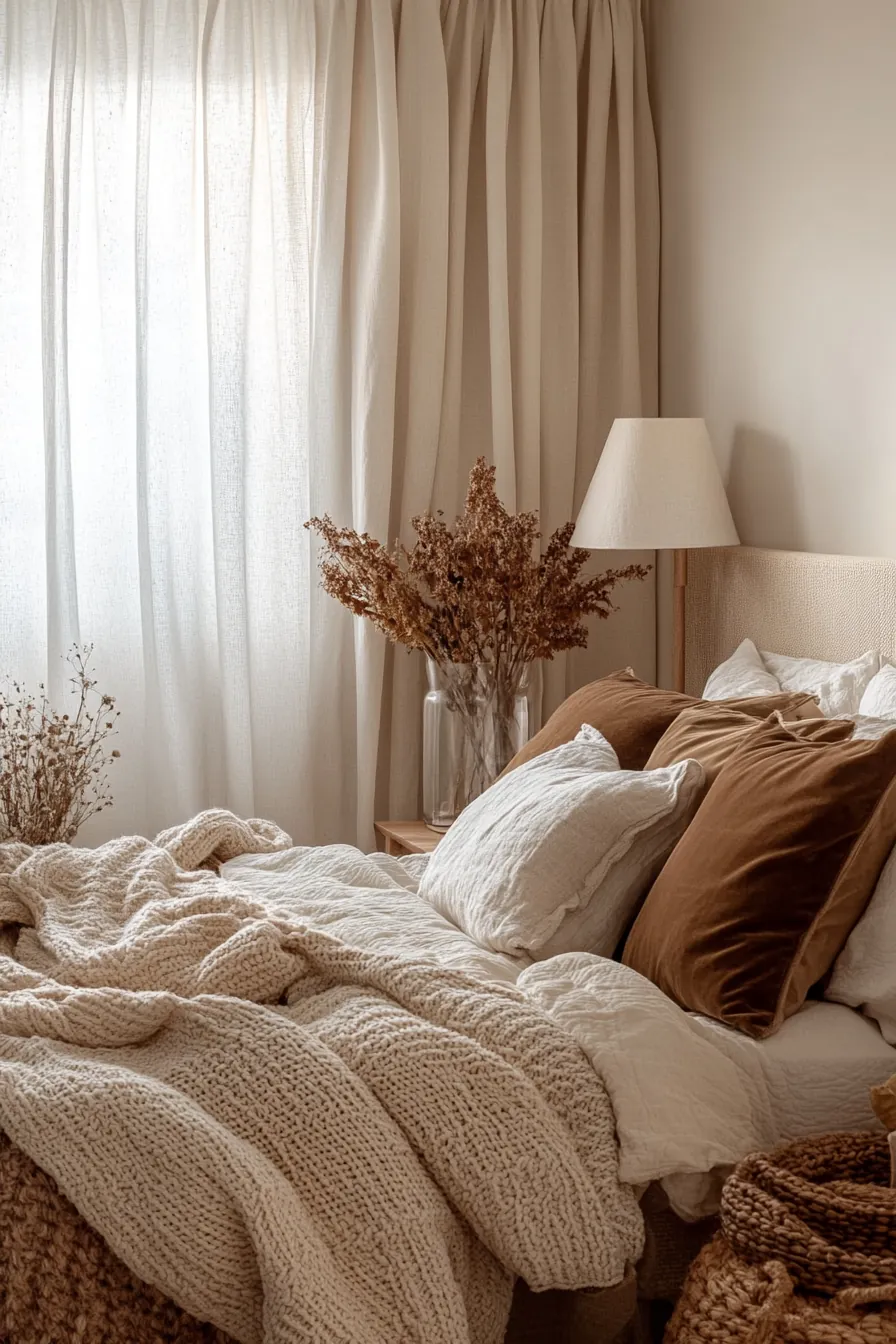 Autumn Bedroom Aesthetics Cozy Neutrals for Small Room Comfort