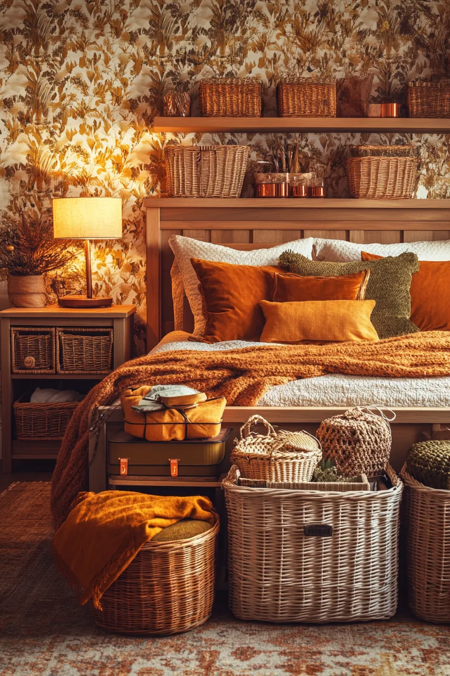 Autumnal Bedroom Decor Storage Hacks Boosting Comfort and Style