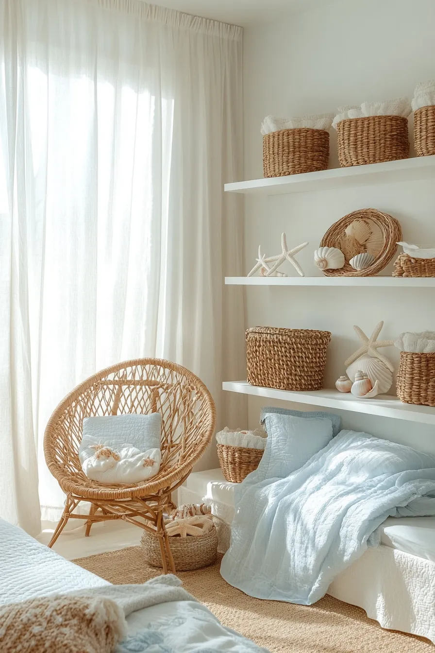 Bright and Airy Coastal Summer Decor Girls Bedroom Inspiration