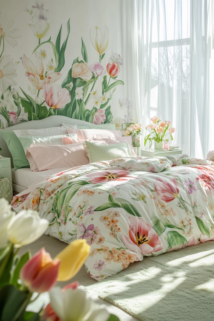 Brighten Your Space with Spring Floral Bedroom Decor Ideas