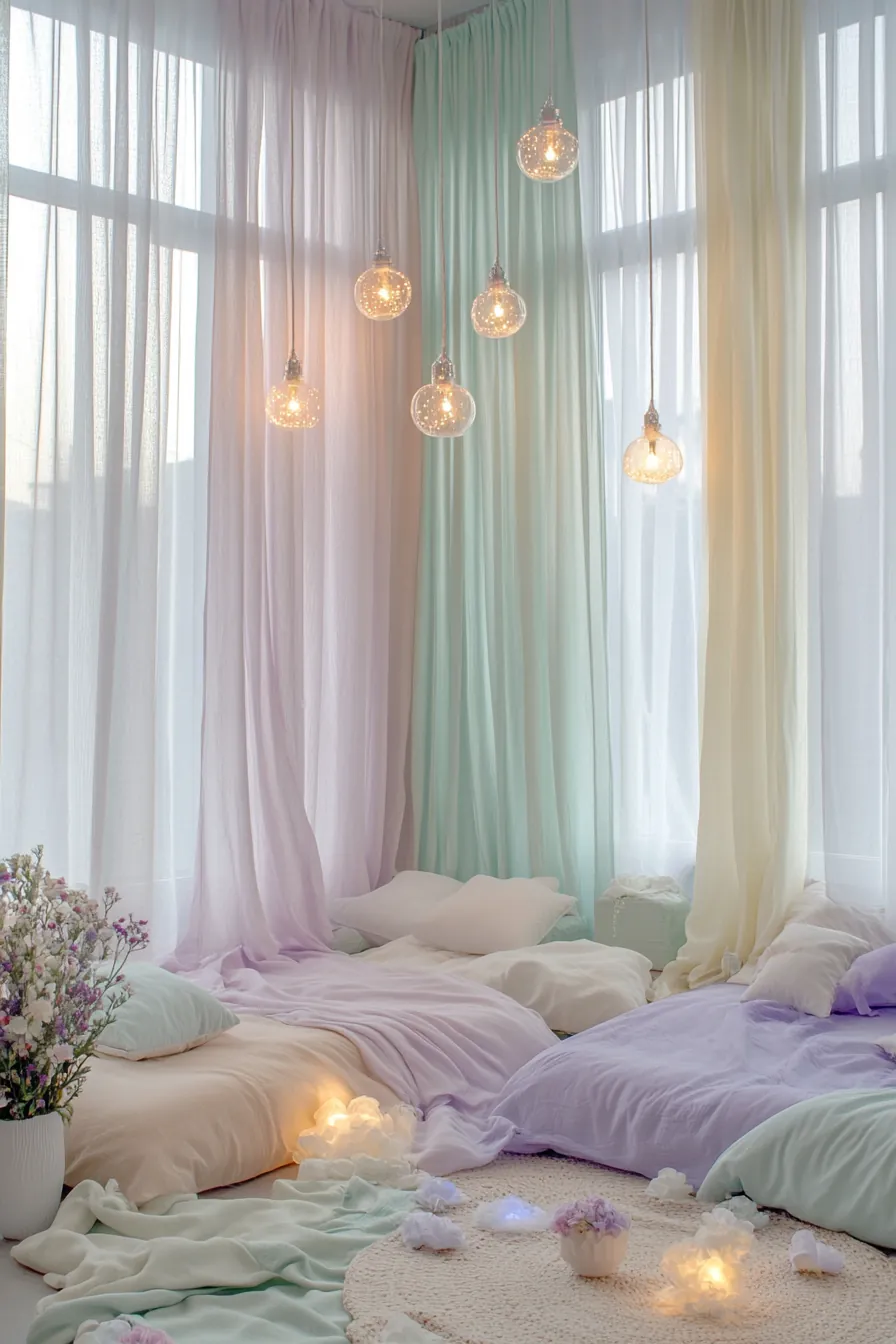 Brighten your room with stylish spring pastel bedroom decor lighting trends