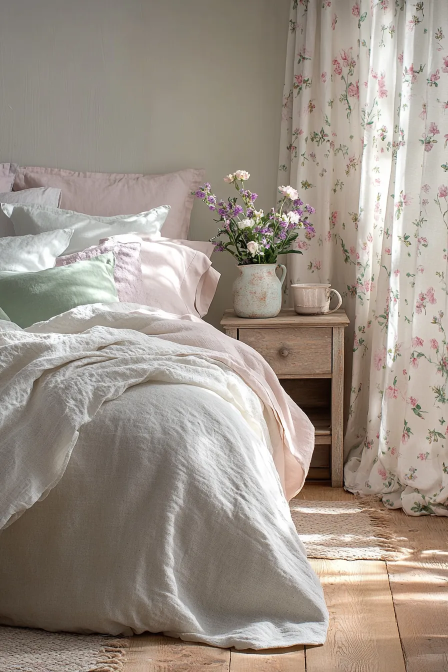 Bring Nature Indoors with Charming Spring Floral Bedroom Accents
