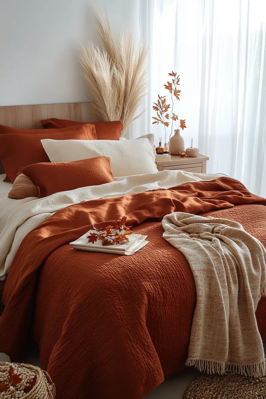 Bring Rustic Charm and Warmth Using an Earthy Fall Bedding Ensemble
