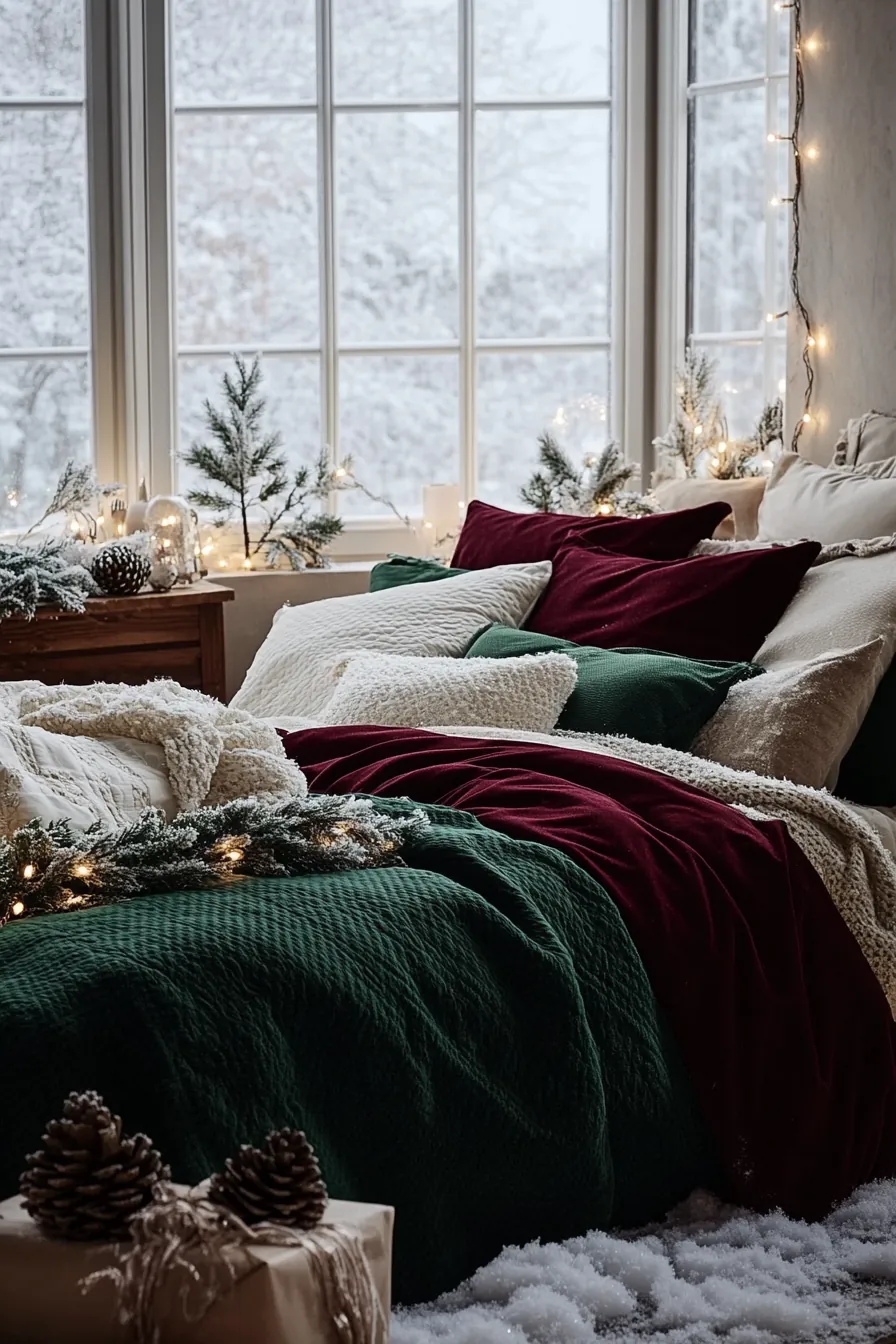 Celebrate the Holidays with Elegant Festive Bedroom Decor Winter Season