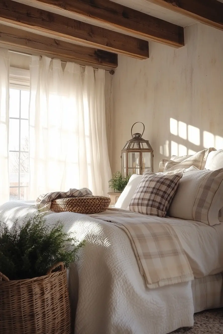 Charming Farmhouse Accents for a Cozy Bedroom Retreat