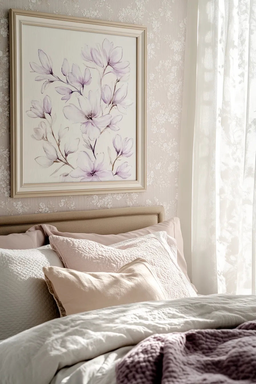 Charming Romantic Spring Floral Bedroom Wall Art Ideas for Serenity