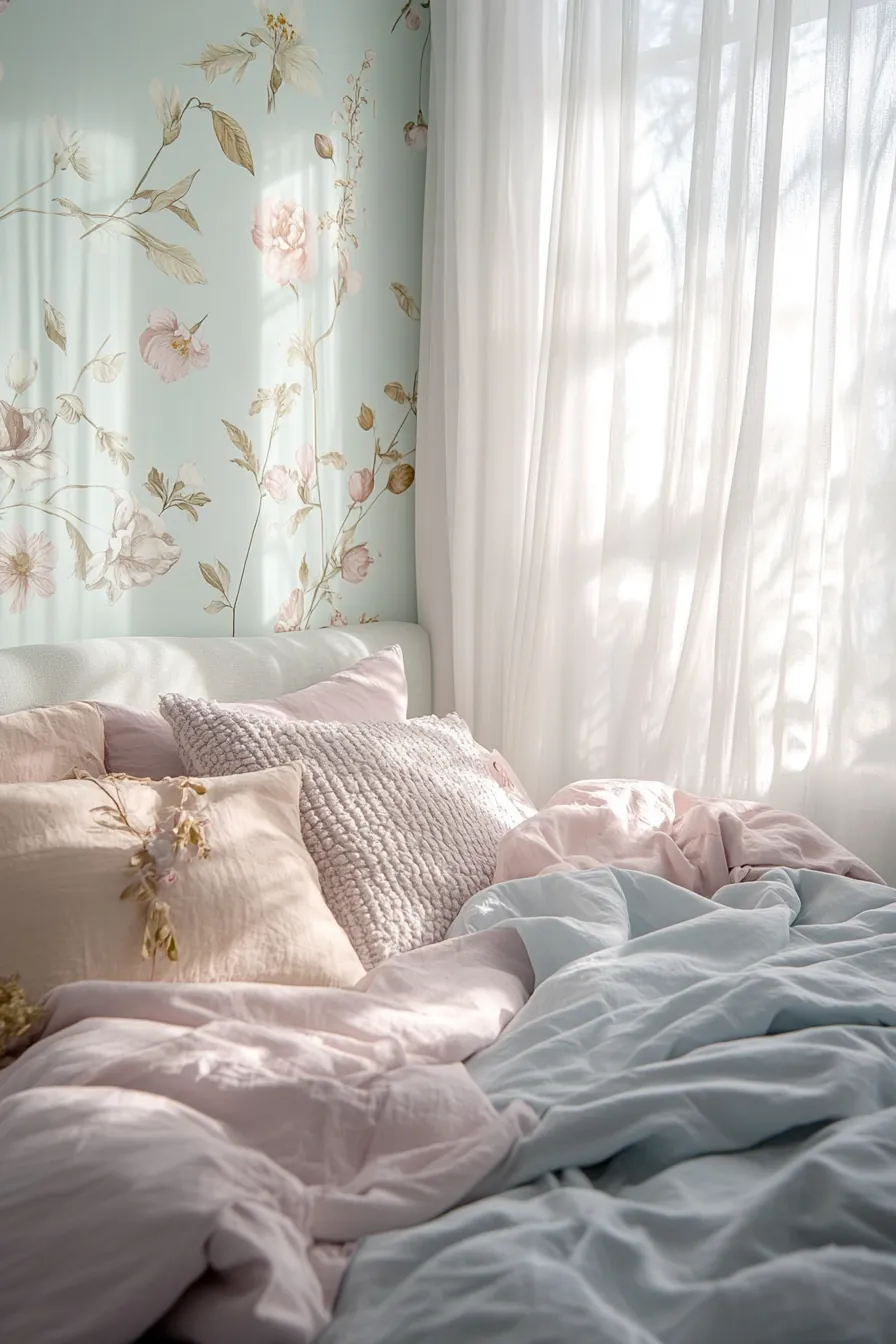 Charming Spring Pastel Bedroom Wall Inspiration Ideas