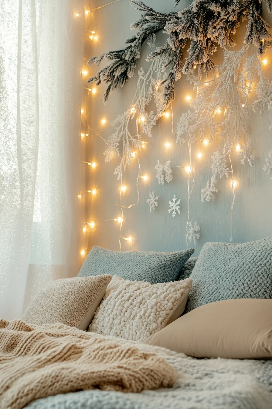 Charming Winter Holiday Bedroom Feature Decor to Brighten Your Retreat