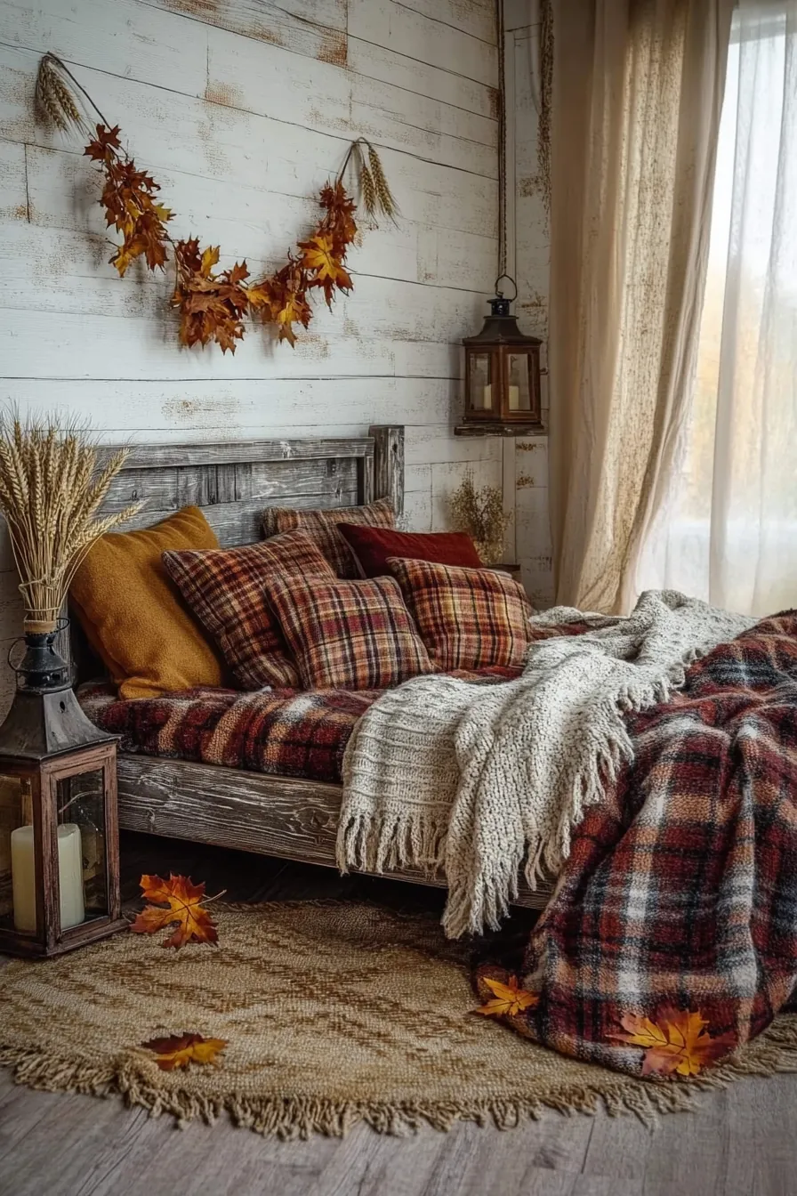 Charming rustic autumn cottage bedroom accents to refresh your retreat