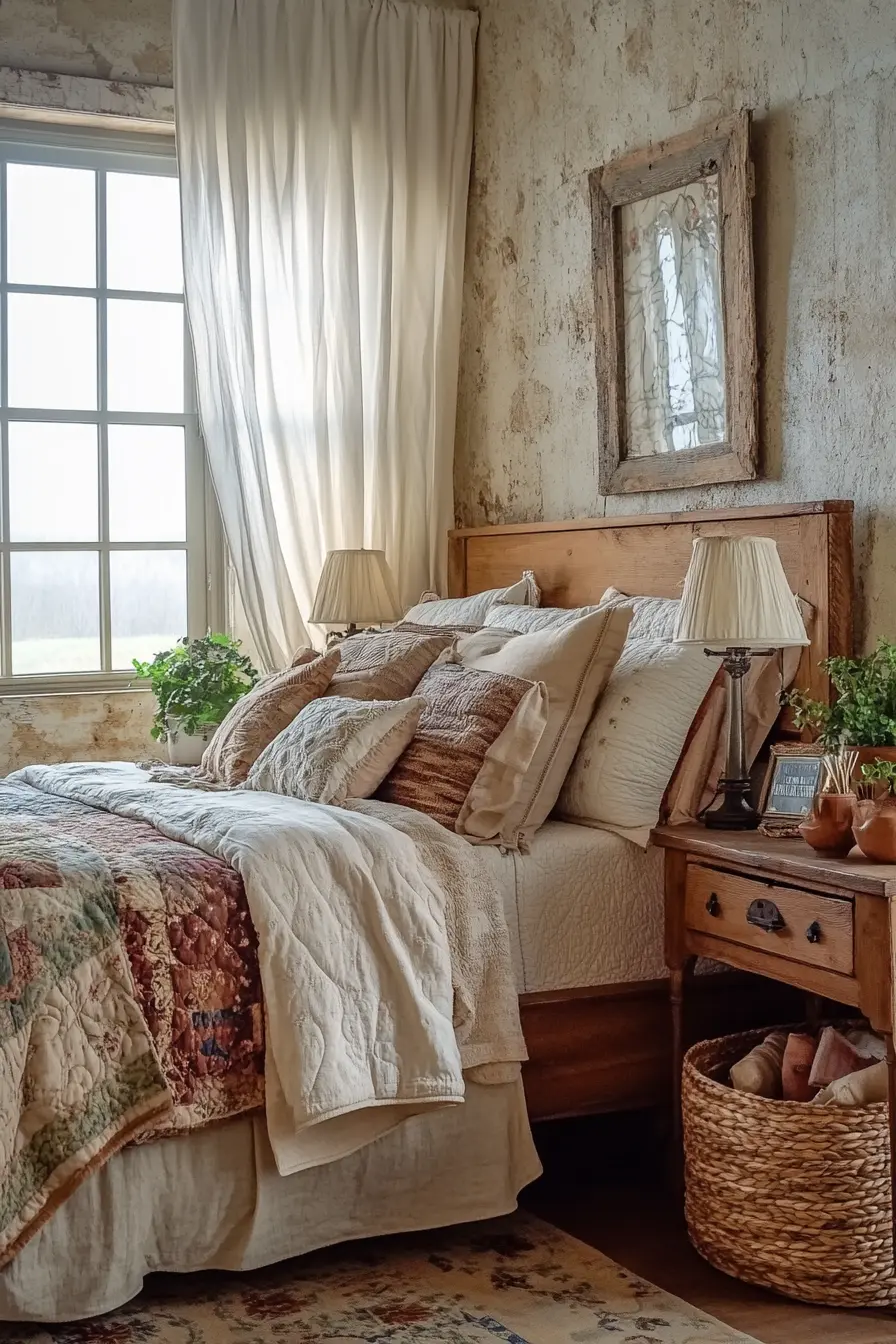 Cozy Yet Chic Rustic Farmhouse Bedroom Inspirations