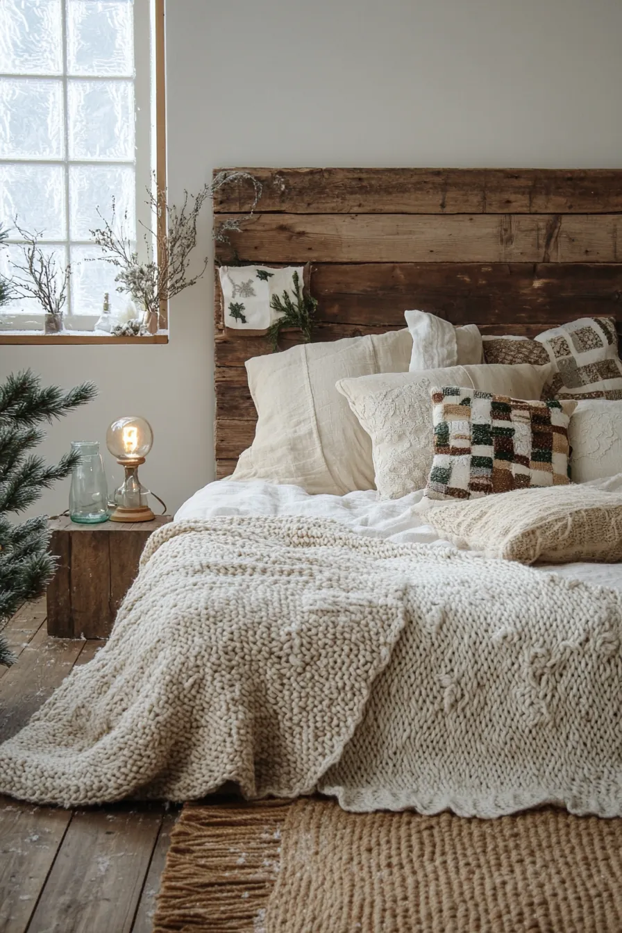 Cozy and charming upcycled winter bedroom decor ideas for mindful living