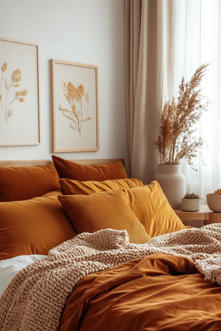 Cozy autumnal bedroom color palettes warm tones to embrace the season