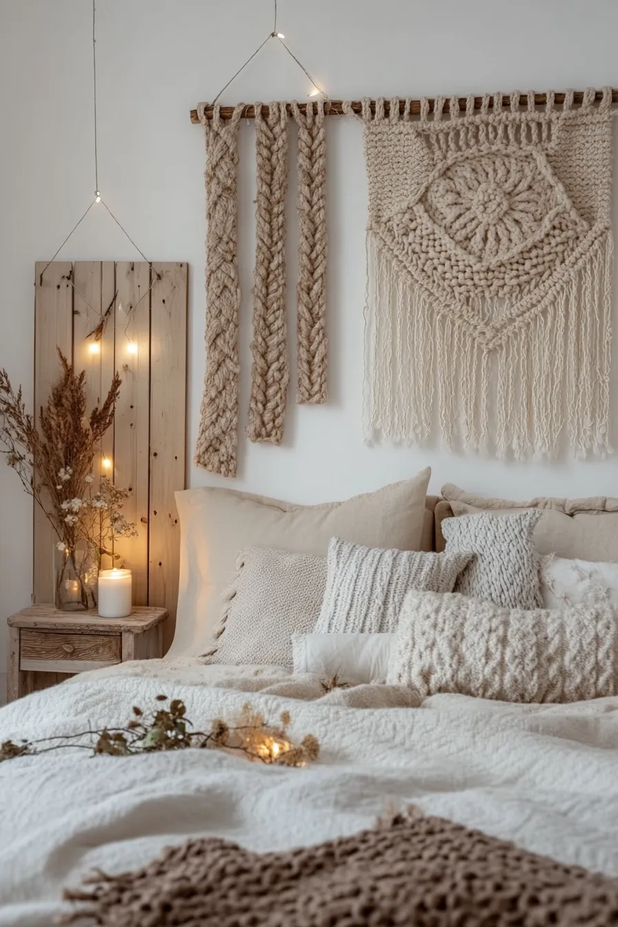Cozy winter hygge bedroom wall decor ideas for a warm and inviting space
