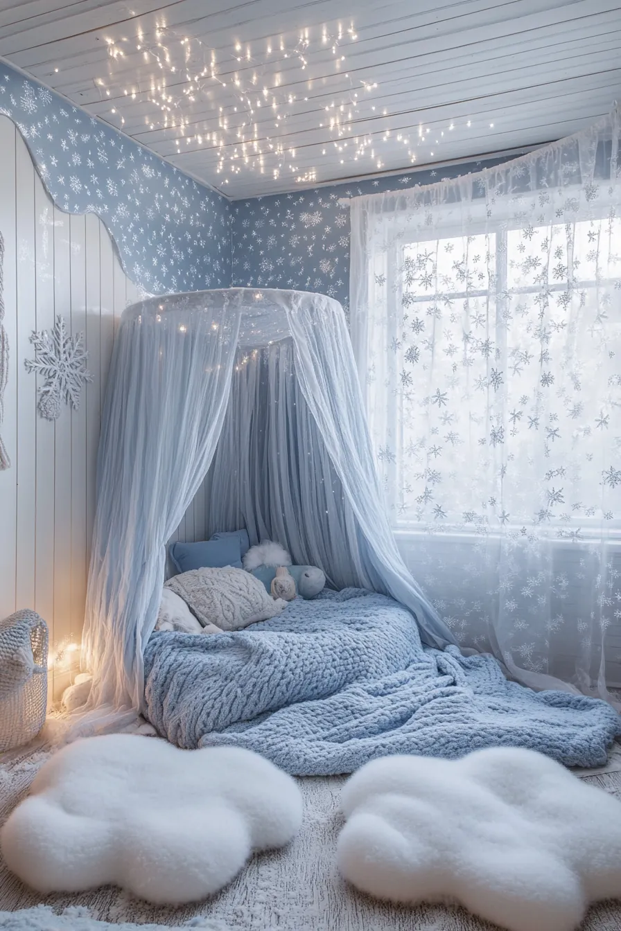 Cozy winter wonderland bedroom decor kids dreamy inspiration