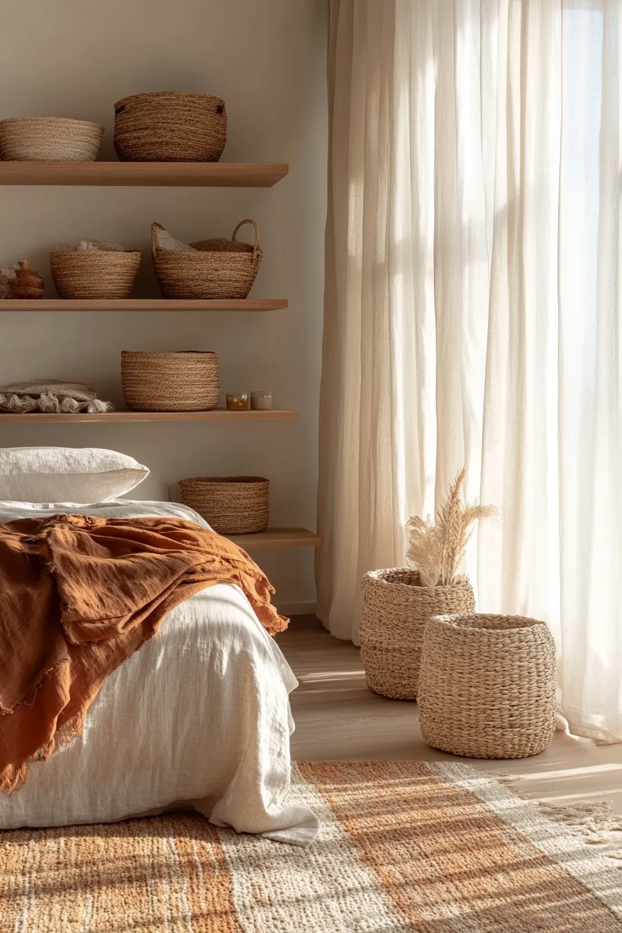 Create Cozy Comfort Using Fall Earthy Tone Bedroom Organization Tips