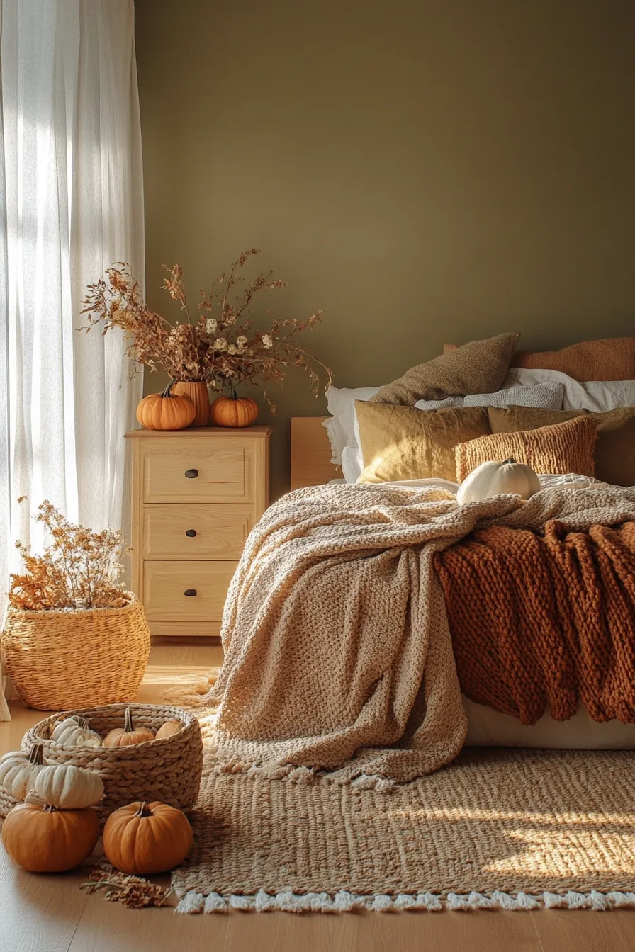 Create Cozy Comfort with Earth Toned Bedroom for Fall Vibes