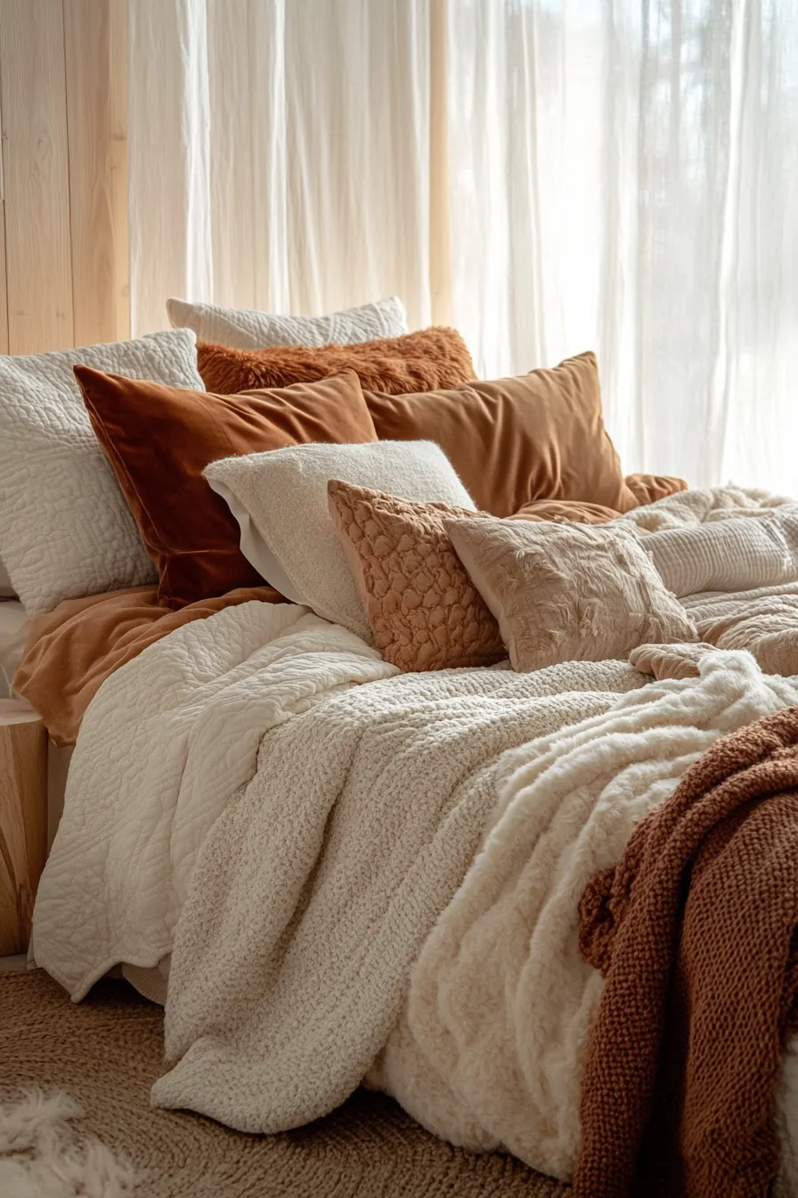 Create Cozy Sanctuary with Warm Winter Bedding Textures for Your Bedroom Aesthetic