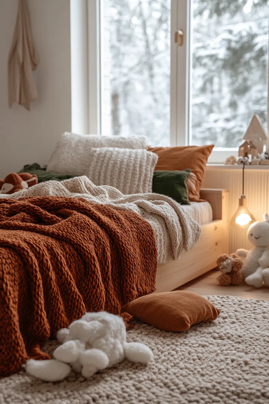 Create Cozy Winter Hygge Kids Bedroom Textiles for a Warm and Inviting Space