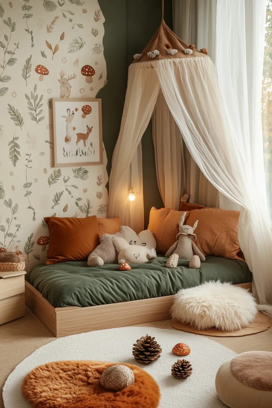 Create Magical Seasonal Woodland Theme Kids Bedrooms Full of Nature Inspired Charm