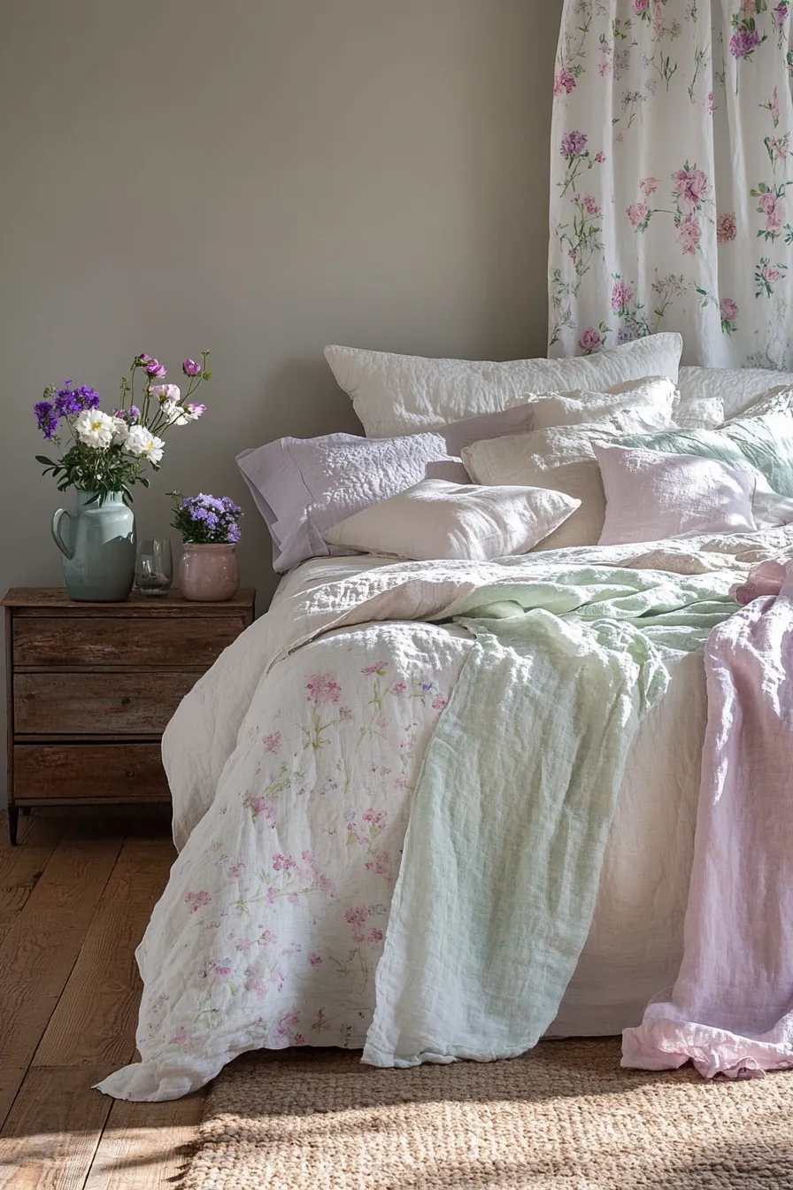 Create Serene Vibes Using Spring Floral Bedroom Accents in Your Decor