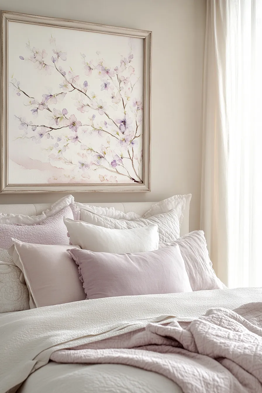 Create Tranquility with Romantic Spring Floral Bedroom Wall Art