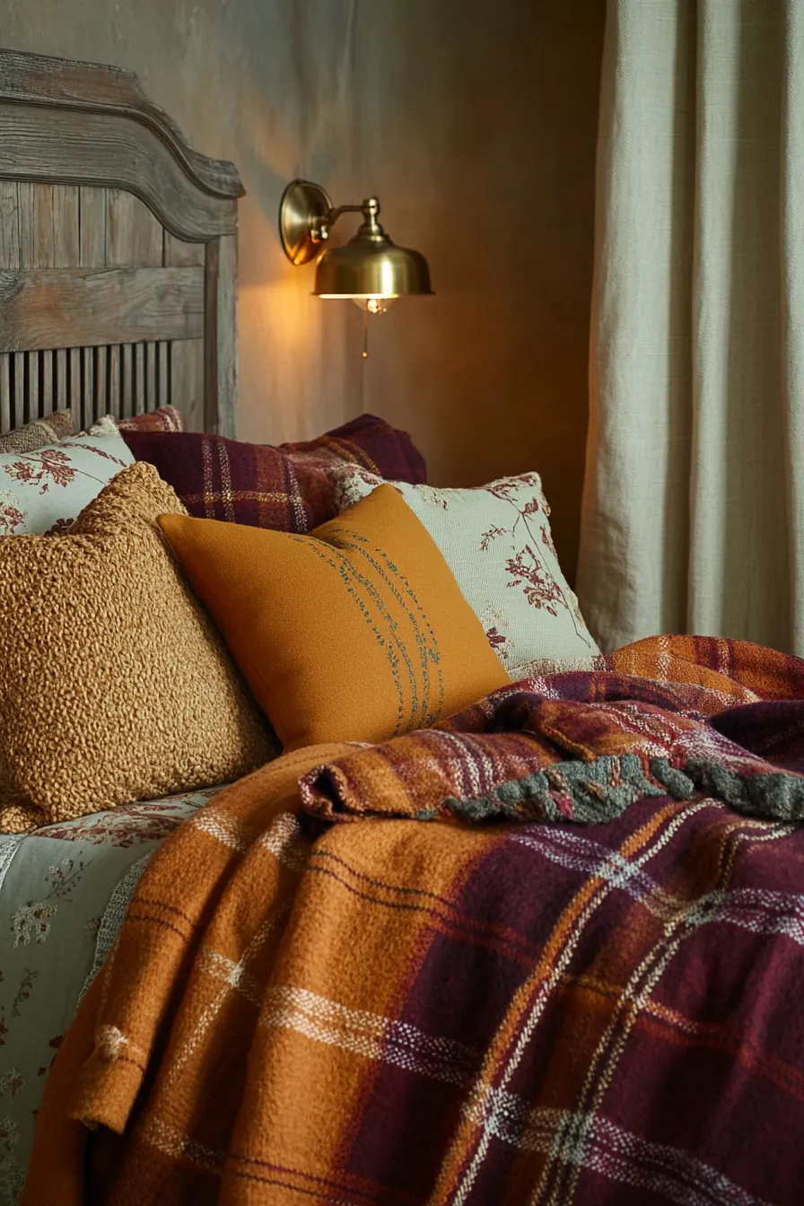 Create Warmth in Your Bedroom Using Fall Farmhouse Bedroom Textiles and Vintage Accents