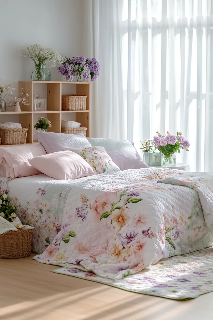 Create a Blooming Oasis with Spring Floral Bedroom Decor Hacks and Storage Tips