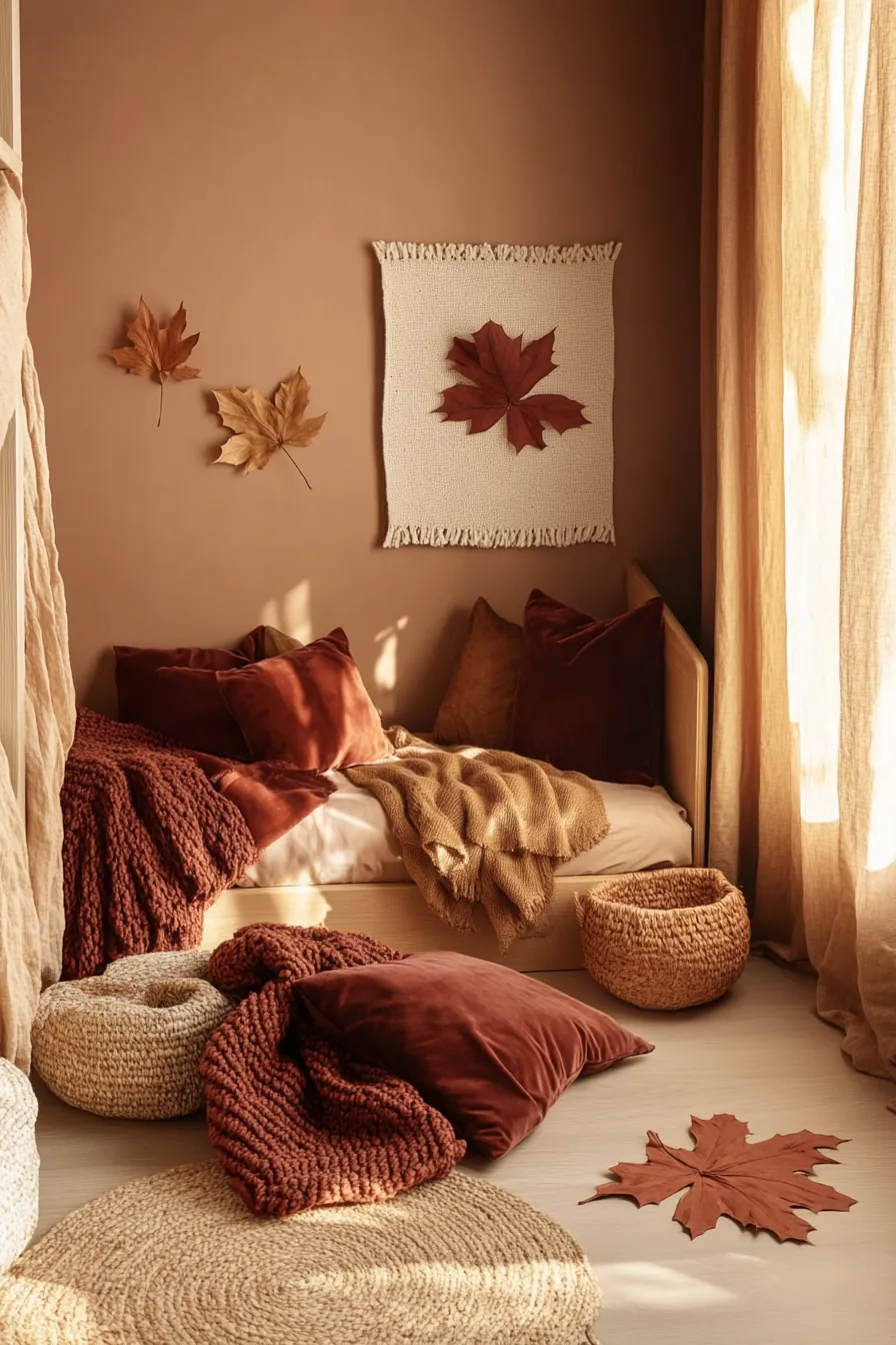 Create a Cozy Earthy Fall Color Scheme Kids Bedroom for Warm Atmosphere