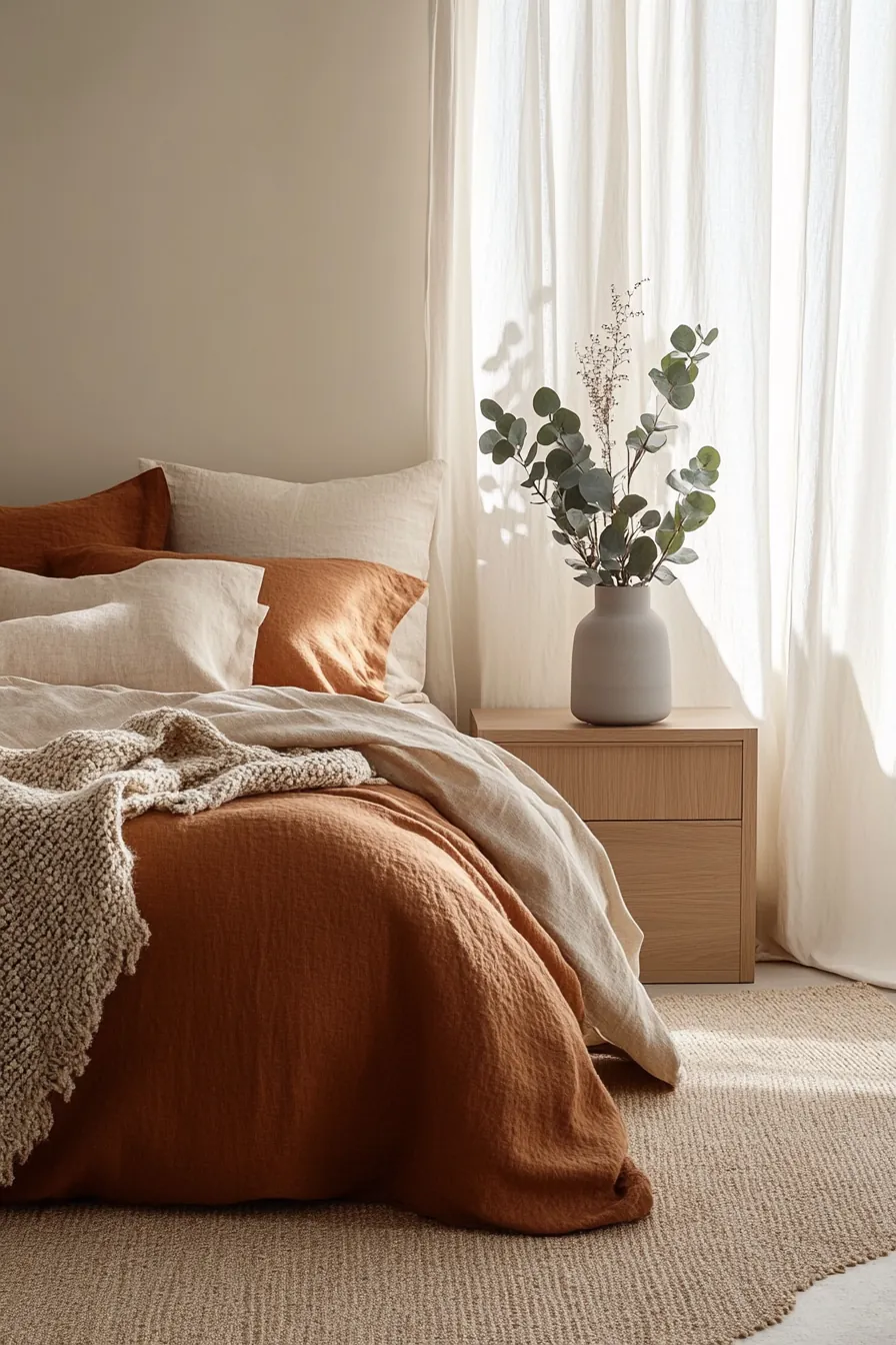 Create a Cozy Minimalist Fall Color Palette Bedroom for Tranquil Living
