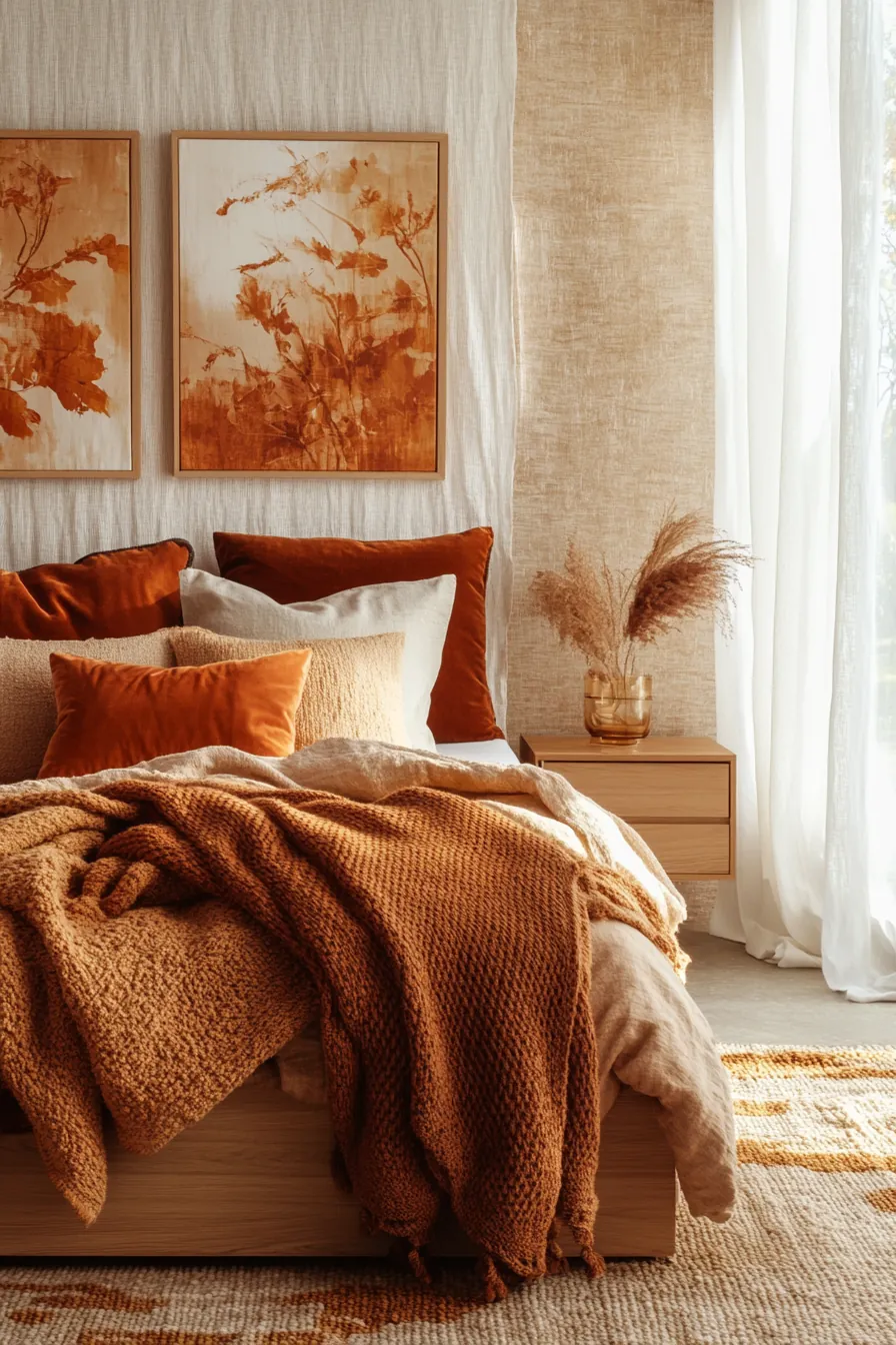 Create a Fall Cozy Layered Bedroom Textures Oasis for Ultimate Comfort