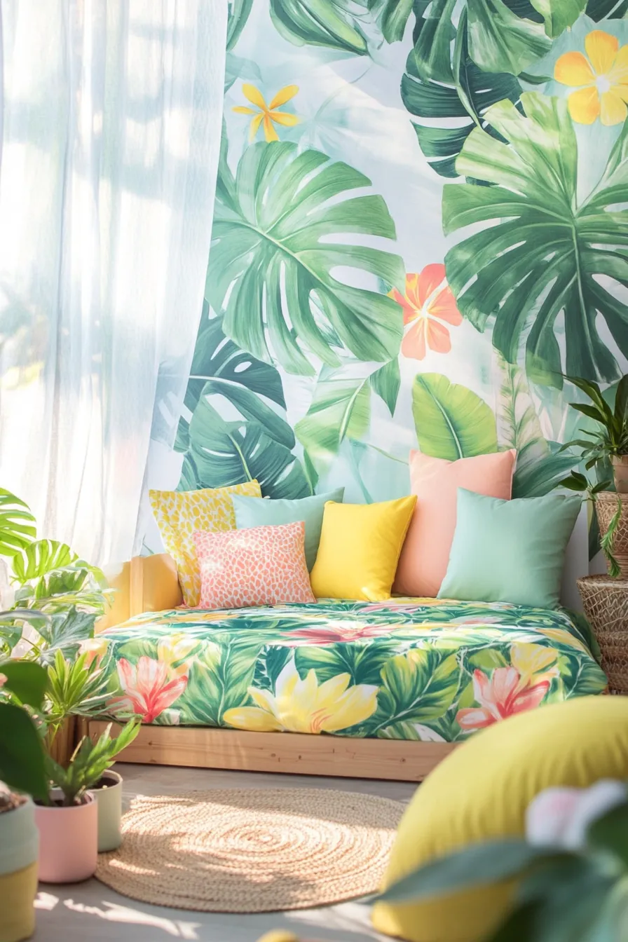 Create a Joyful Space with Vibrant Botanical Kids Bedroom Summer Decor