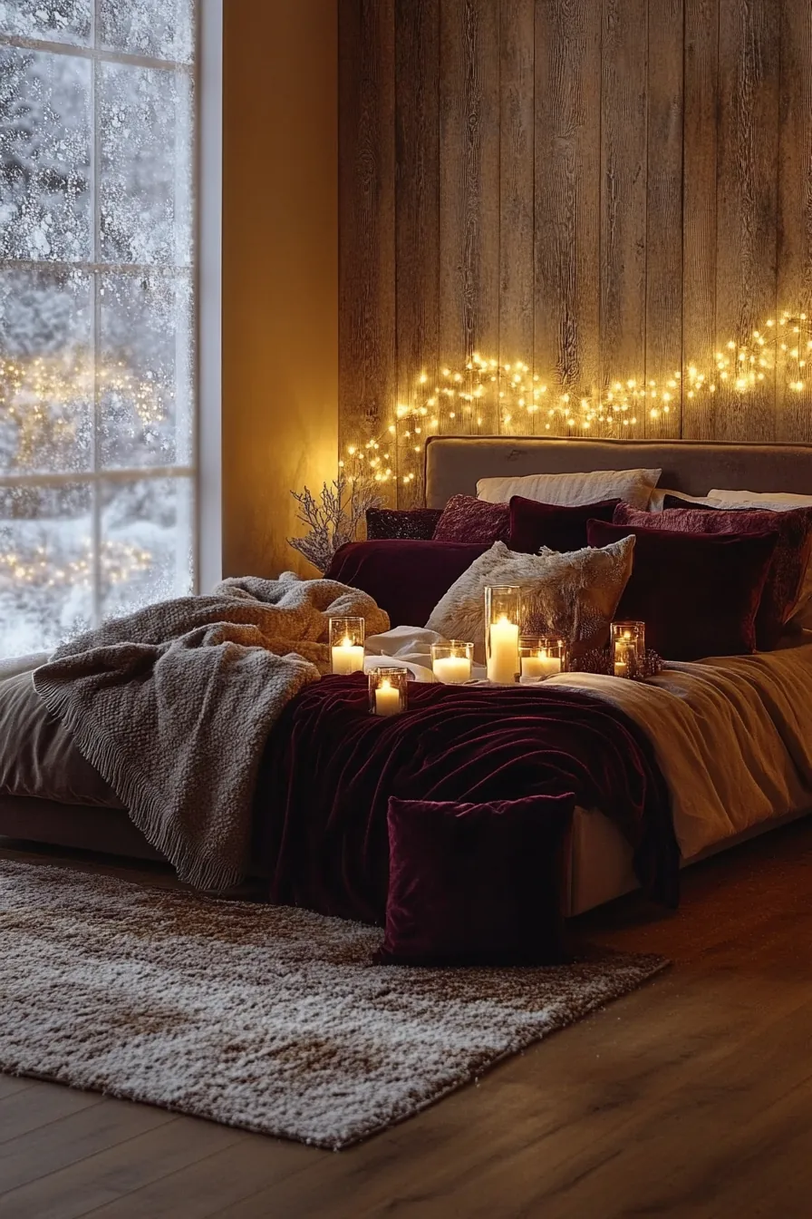 Create a Romantic Warm Winter Bedroom Glow Decor for Cozy Evenings