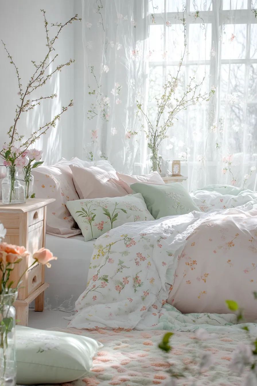 Create a Serene Oasis Using Fresh Spring Floral Bedroom Accents