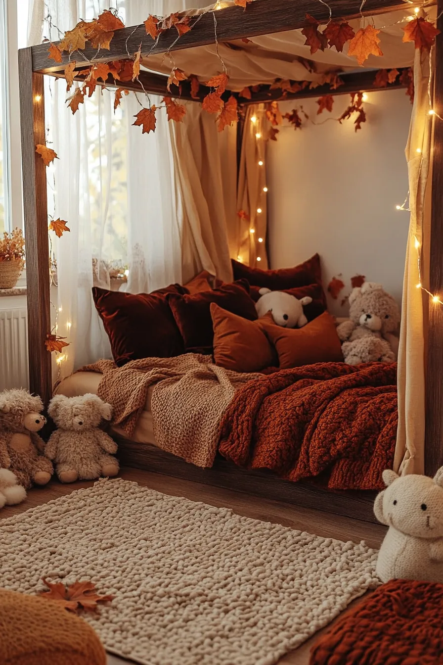 Create a Warm Cozy Autumn Girls Bedroom Filled with Comfort and Charm