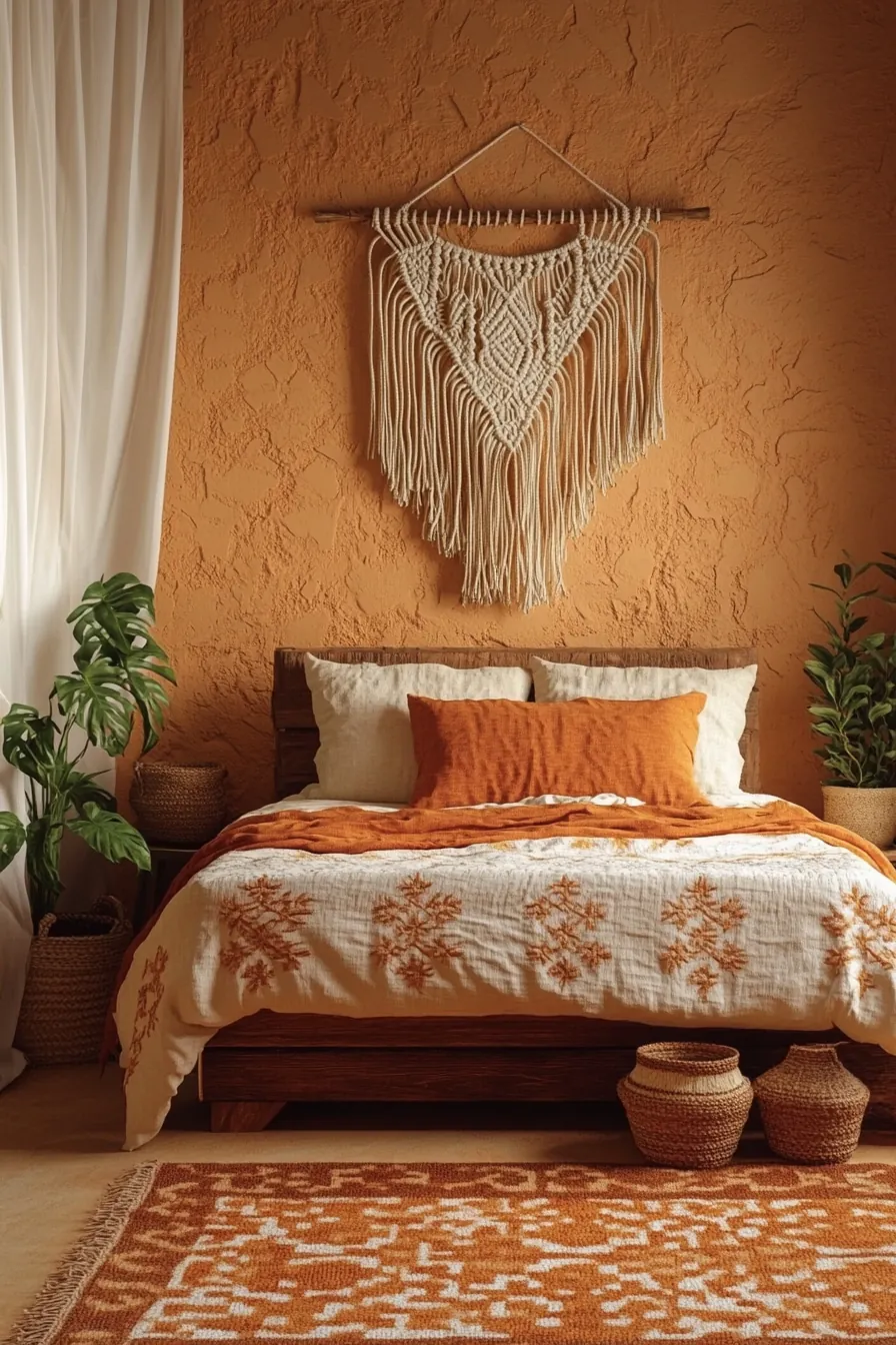 Create a Warm Terracotta Boho Bedroom Autumn Update with Elegant Style