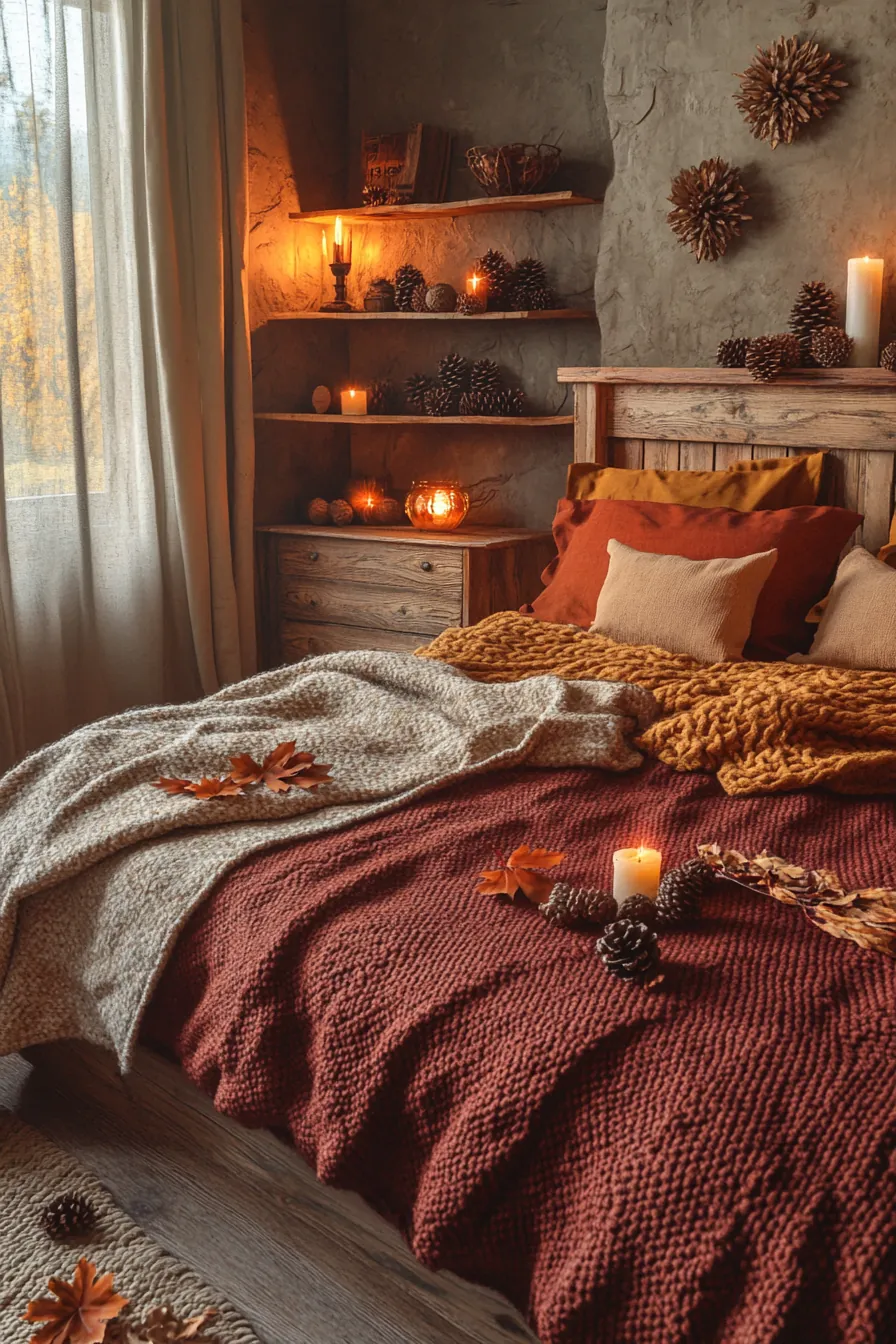 Create an Autumn Cozy Rustic Bedroom Aesthetic for Warm Seasonal Comfort