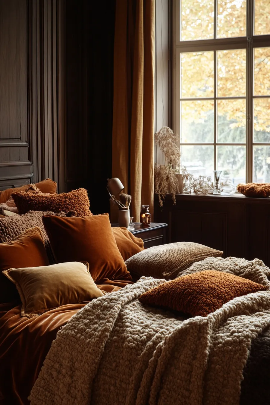 Creating Cozy Ambiance with Warm Textured Fabrics for Autumn Bedrooms