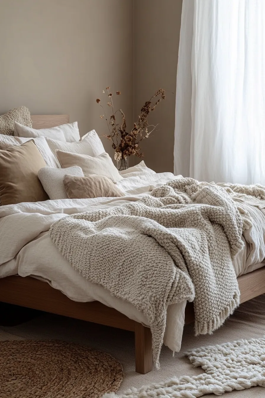 Creating Cozy Comfort with Neutral Winter Bedroom Layers