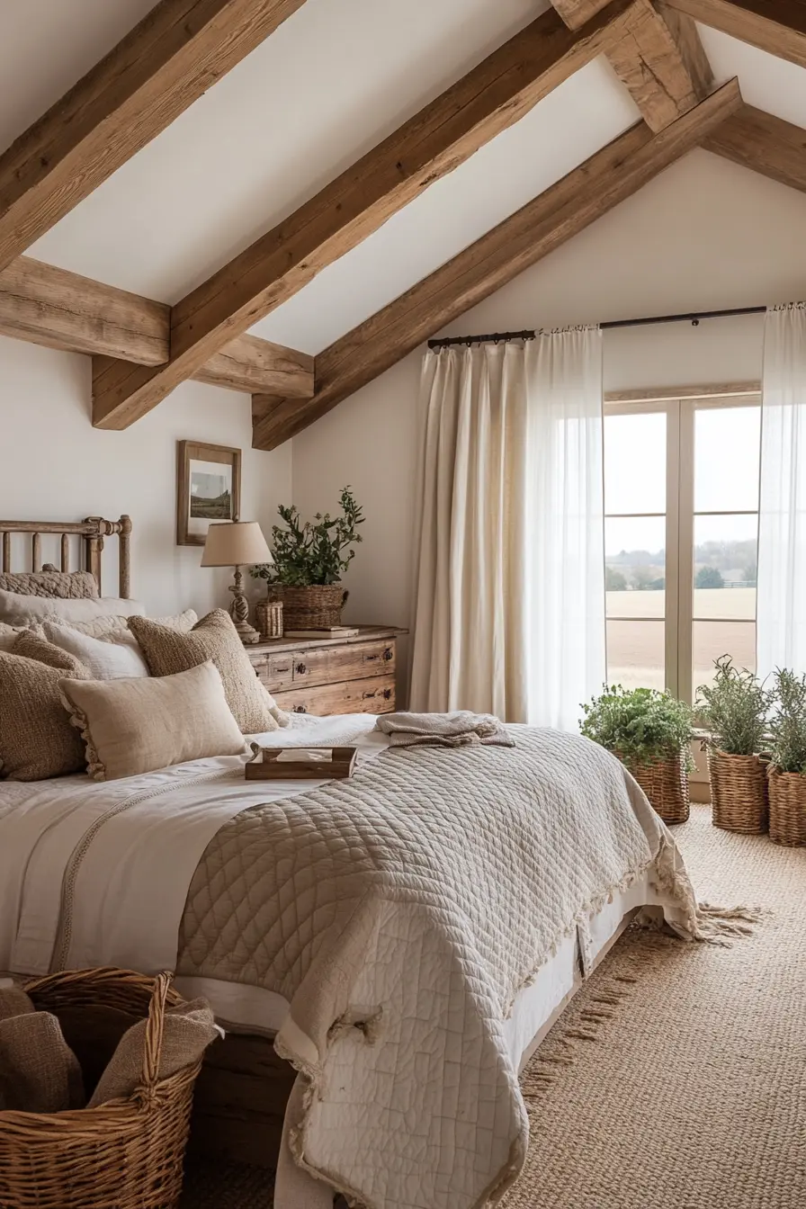 Creating Serenity Rustic Farmhouse Bedroom Inspirations