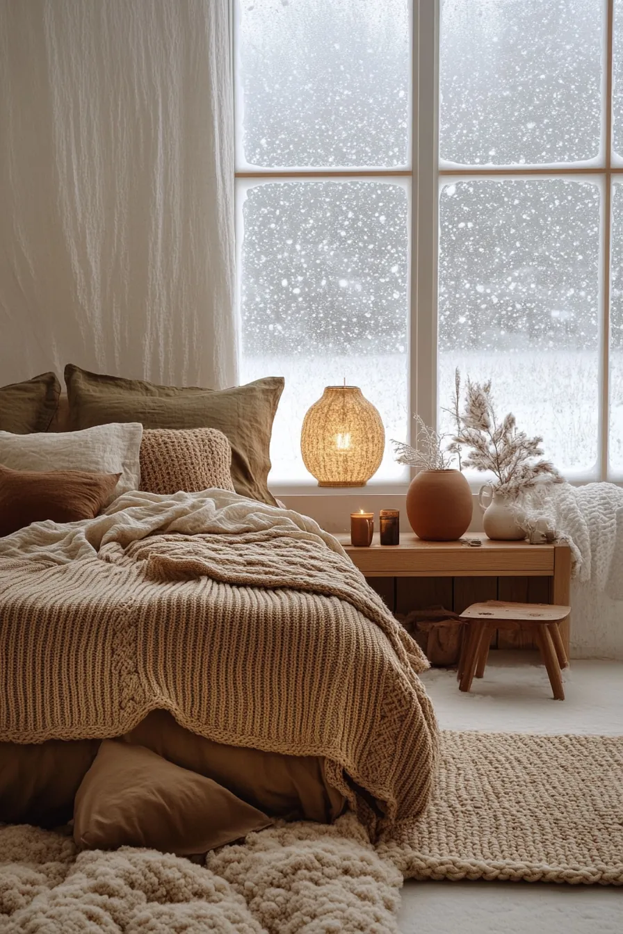 Creating Serenity Through Earth Toned Winter Bedroom Decor