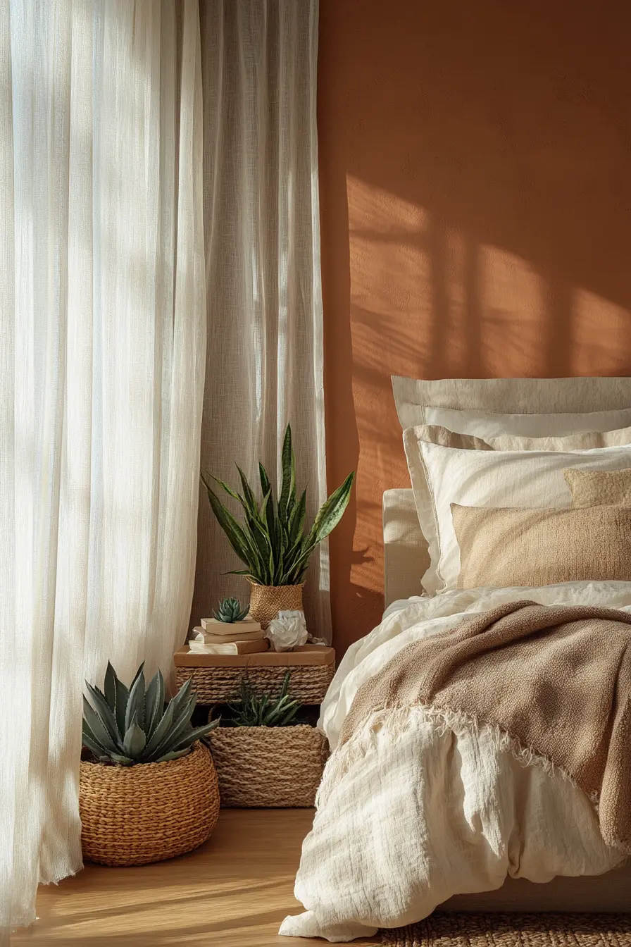 Creating a Cozy Atmosphere with Warm Earthy Tones in Bedroom Decor
