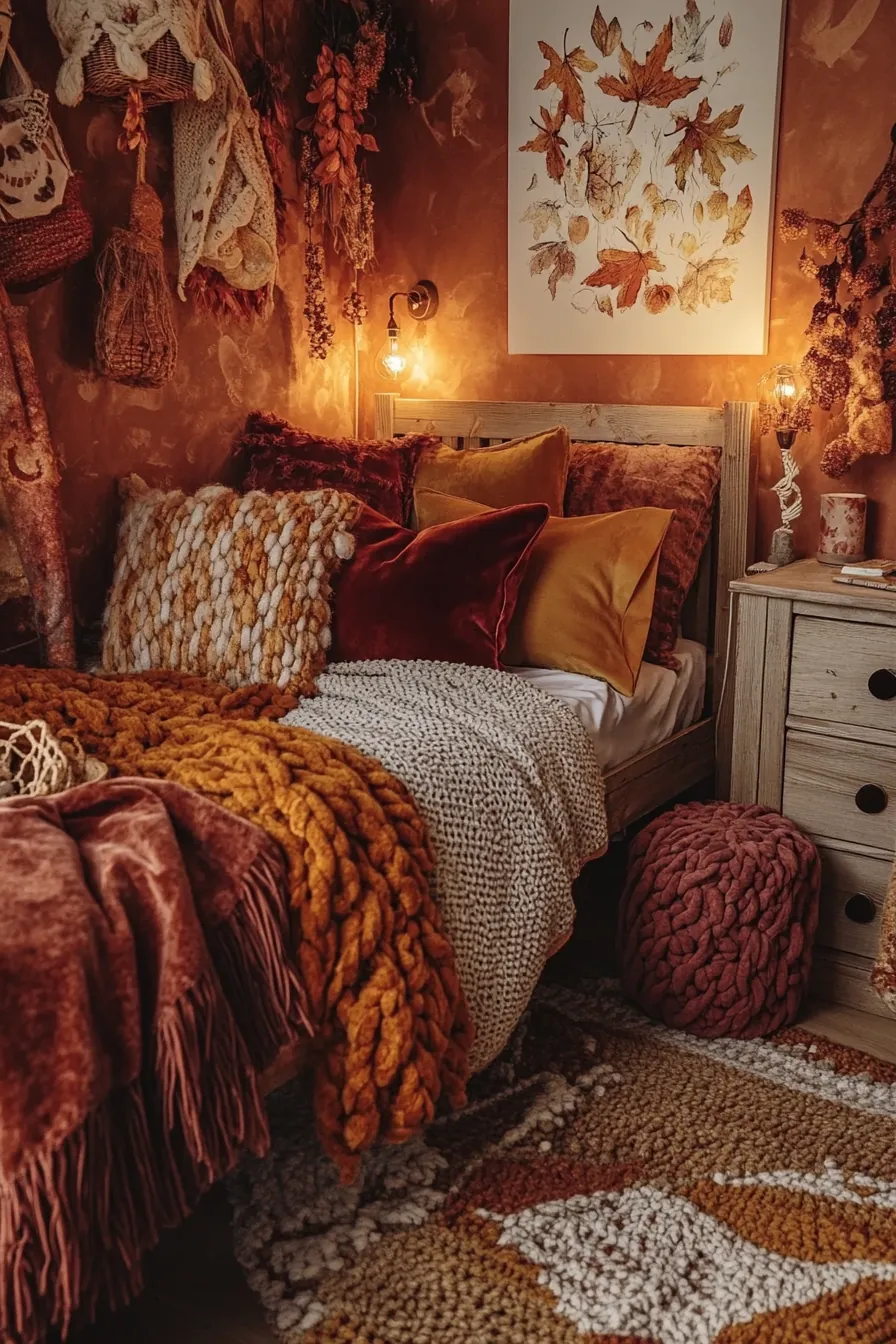 Creating a Dreamy Warm Autumn Colors Girls Bedroom Atmosphere