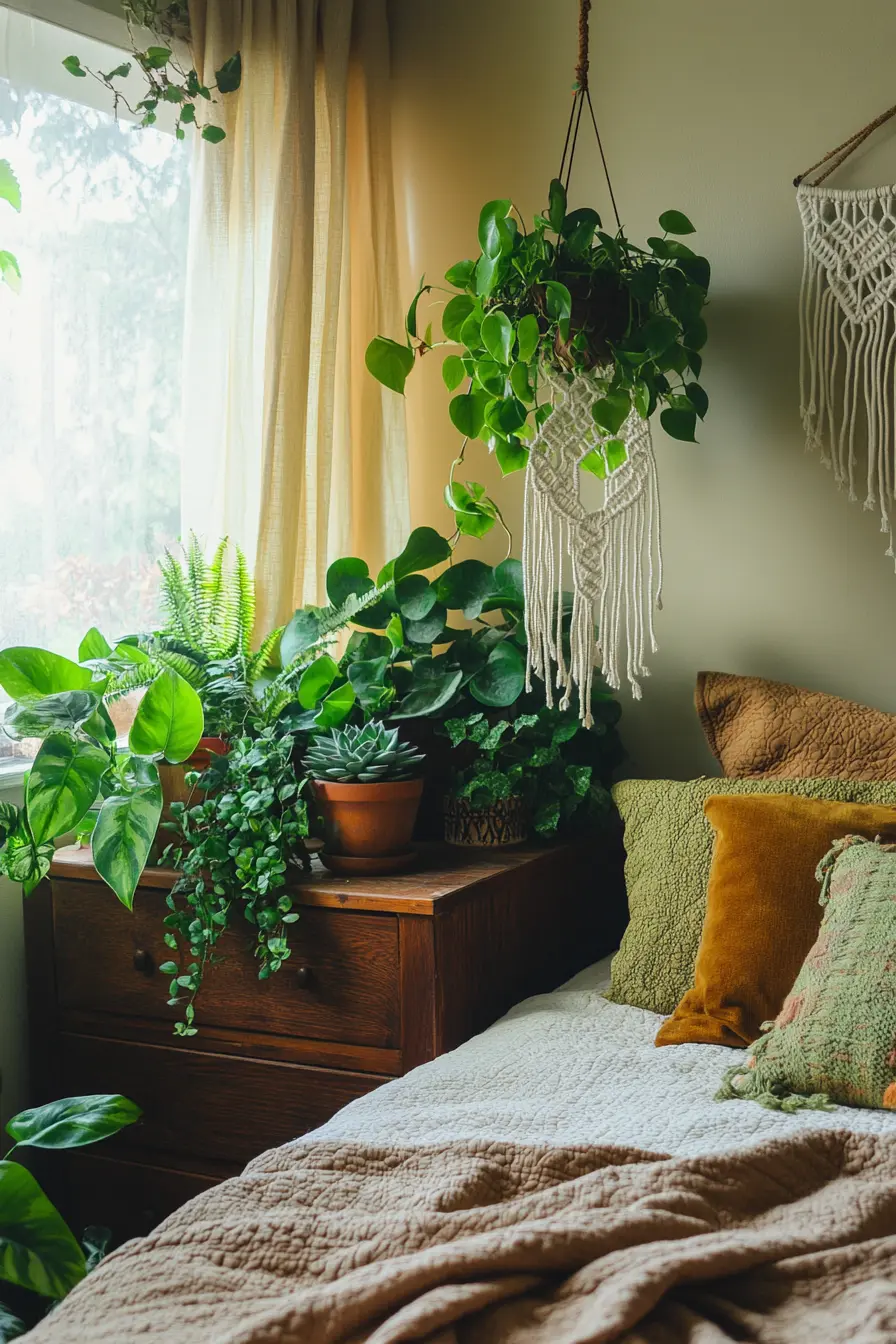 Creating a Relaxing Boho Bedroom with Greenery