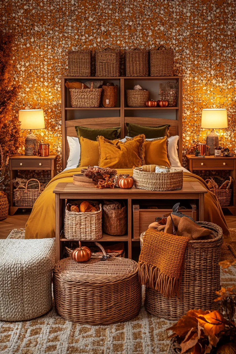 Creative Autumnal Bedroom Decor Storage Hacks for Simplified Living