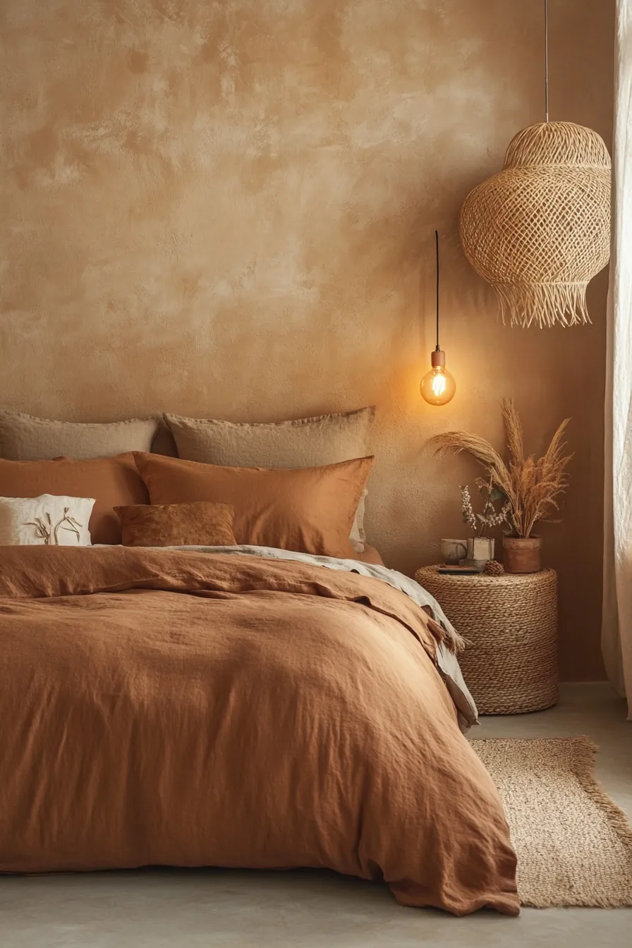 Creative Ideas for Autumn Earthy Bedroom Feature Walls