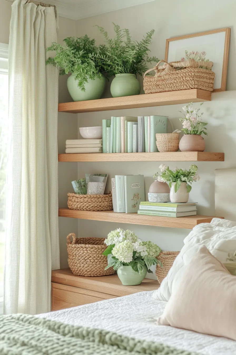 Creative fresh spring bedroom shelving ideas to elevate your storage