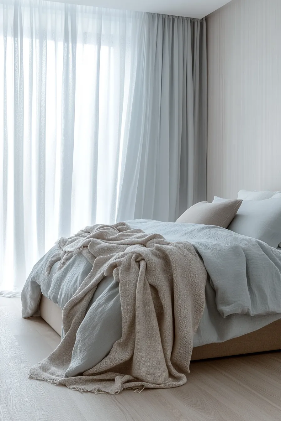Design Ideas with Tranquil Winter Minimalist Bedroom Colors for Peaceful Vibes