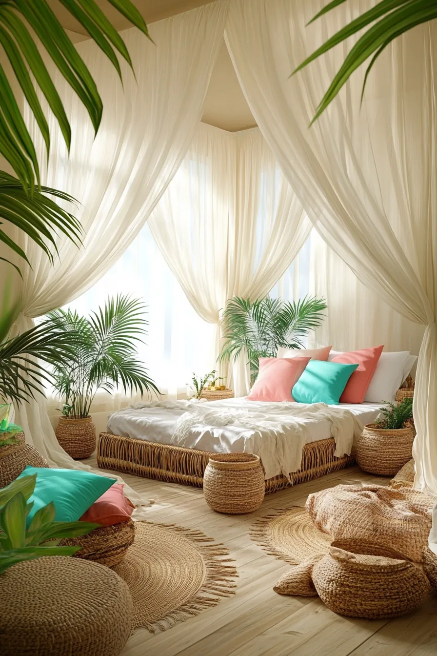 Discover the Ultimate Summer Tropical Bedroom Theme for Serene