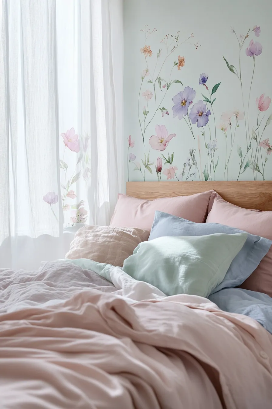 Dreamy Home Updates Featuring Spring Pastel Wall Decor Bedroom Designs